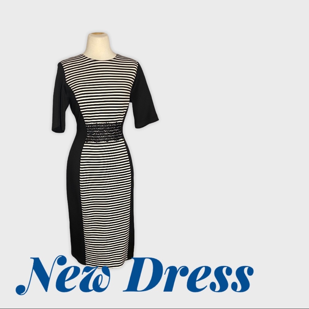 J. Taylor Black and White Dress